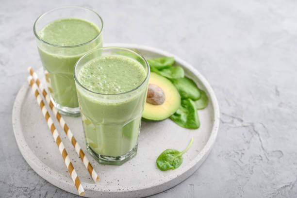 istock Green smoothie with spinach or avocado 1711724151