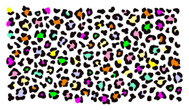 Leopard Pattern, Cheetah Prints Pattern, Colorful Leopard Pattern Background Leopard Pattern, Cheetah Prints Pattern, Colorful Leopard Pattern Background cheetah rainbow stock illustrations