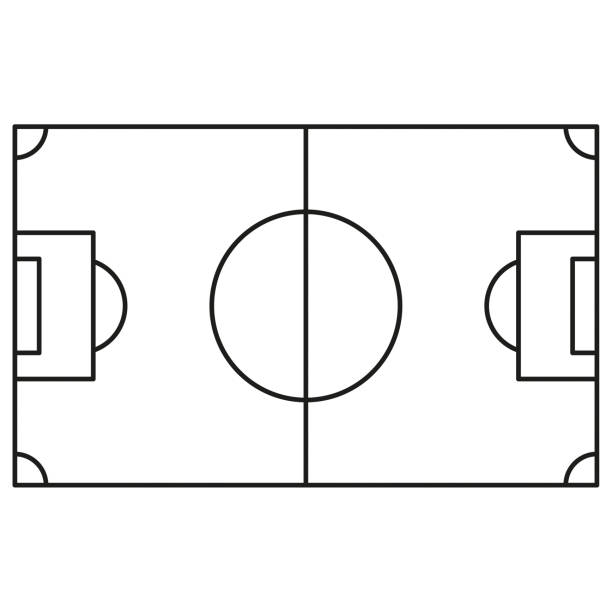 Vector football pitch vector art illustration