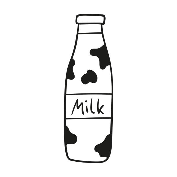 Milk bottle vector icon. vector art illustration