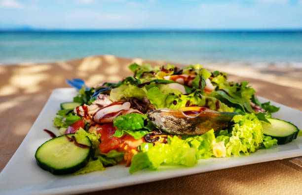 istock Salad with mussels and other seafood. 1711739679