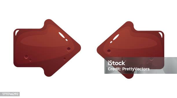Candy Uibutton Candy Game Button Ui Chocolate Arrow Interface Isolated Concept Vector ...