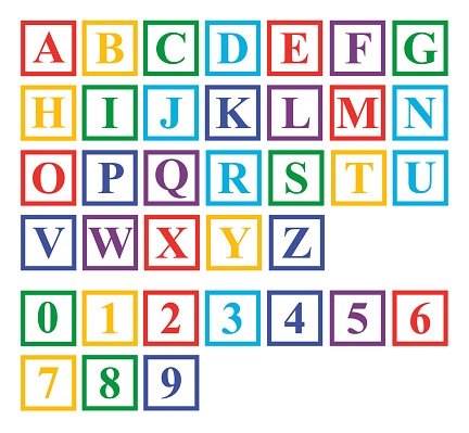 Abc Alphabet Blocks Number Blocks Vector Stock Illustration - Download