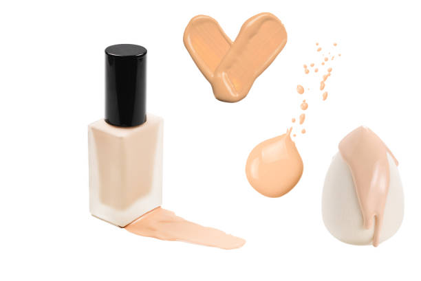 istock Liquid foundation smudge isolated on white background. Close Up of makeup cream sample. 1711754449