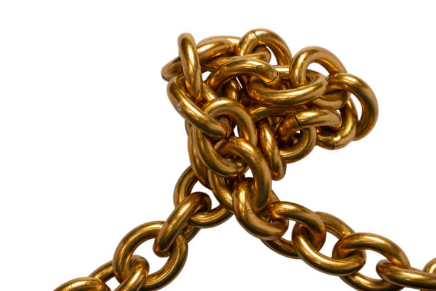 istock Golden chain isolated on white background. 1711755030
