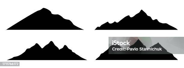 Continuous Ridge Geography Set Mountain Ridge Continuous With Many Peaks Stock Vector Stock ...