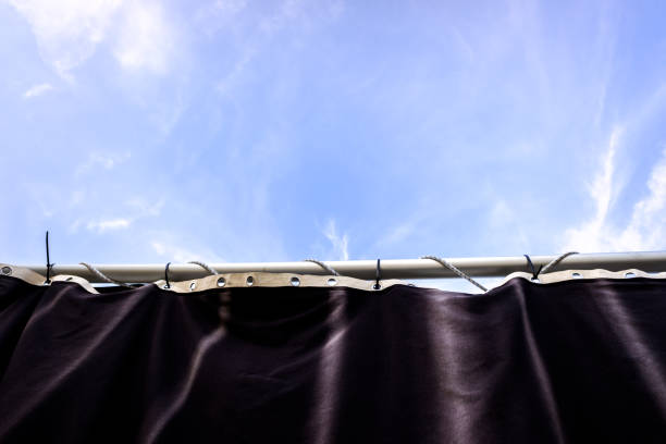 istock Black safety curtain to hide in sight. 1711777029