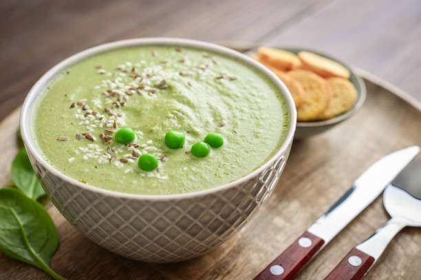 istock Green broccoli soup with spinach 1711878353