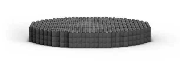 Photo of Plastic brick dark grey round podium