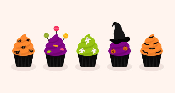 Vetores de Cupcakes De Halloween Cortados E Cola Jogo Para Crianças e mais  imagens de Dia das Bruxas - iStock