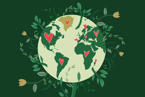 Earth day Concept of Earth day 2024 cartoon earth happy planet stock illustrations