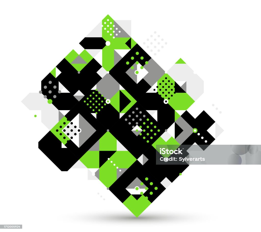 Abstract Geometric Vector Modular Background Retro 70s Modernism Style ...