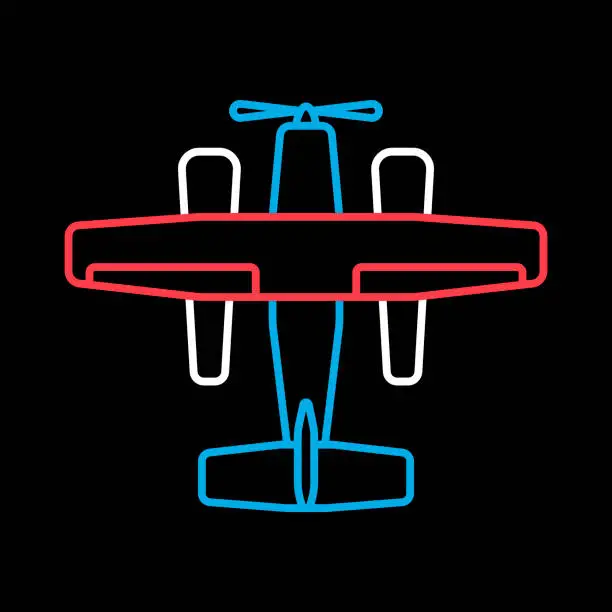 Vector illustration of Small amphibian seaplane, plane flat vector icon