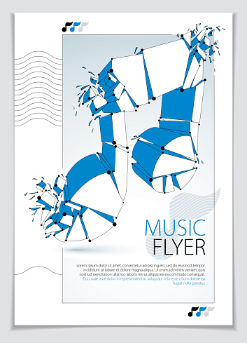 Music Note Break Musical Note Breaking To Pieces And Exploding Vector 3d Realistic ...