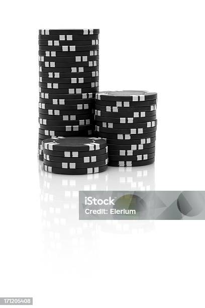 Chips De Poker Preto - Fotografias de stock e mais imagens de Ficha de Apostas - Ficha de Apostas, Pilha - Arranjo, Apostas desportivas