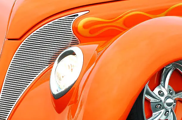 "Close up shot of a '36 Cabriolet Hot Rod. Fuji S2 Pro, Tripod."