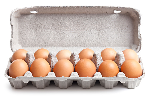 Egg Carton Isolated + Clipping Path