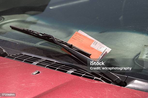Parking Ticket Behind A Wiper Stock Photo - Download Image Now - Ticket, Car, Windshield