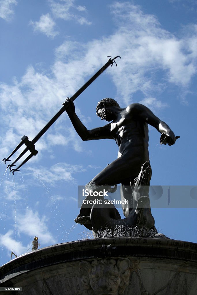 Neptun \ de sculpture de Gdansk - Photo de Fontaine libre de droits