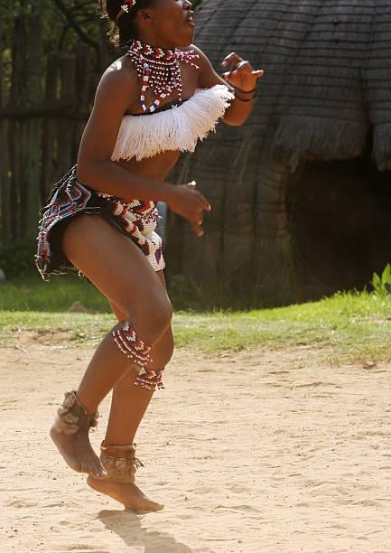 Zulu Dancer Movement stock photo