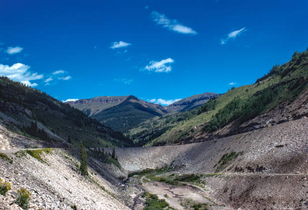 colorado us 550 - curva graduale vicino a coal bank pass - 1977 - coal bank pass foto e immagini stock