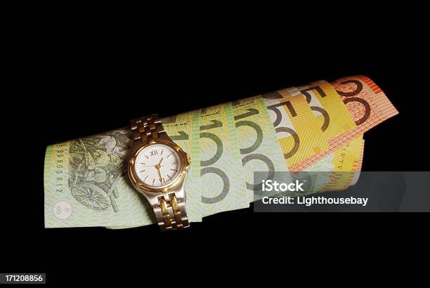 Czas Jest Pieniędzmi - zdjęcia stockowe i więcej obrazów Australijski banknot dwudziestodolarowy - Australijski banknot dwudziestodolarowy, Australijskie dolary, Banknot