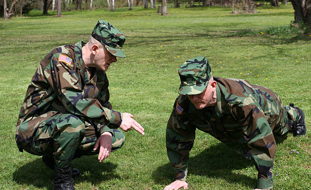 Doing Pushups stock photo