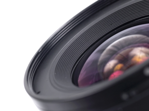 Close up of camera lens