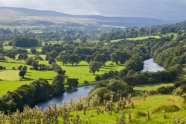 Green fields in Weardale, County Durham, UK - immediately before heavy rain