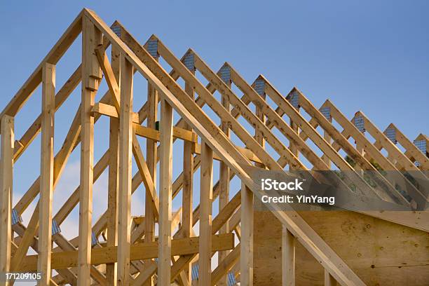 Haus Dach Holz Rafter Balkengerüst Der Building Industry Stockfoto und mehr Bilder von Dach