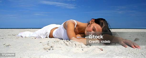 Beautiful Woman On The Beach Stock Photo - Download Image Now - 20-24 Years, Adult, Adults Only