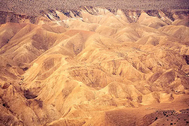 "Sunlight over beautiful desert mountain in the holyland, desert Negev, Israel"