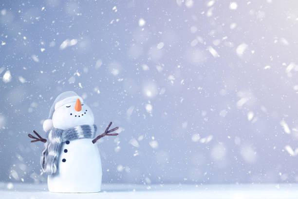 istock Winter holiday card with snowman 1712102581