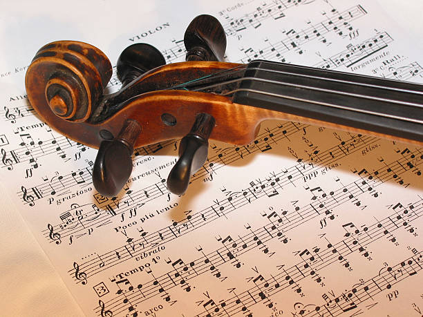 istock Top of a cello resting on sheet music 171210405