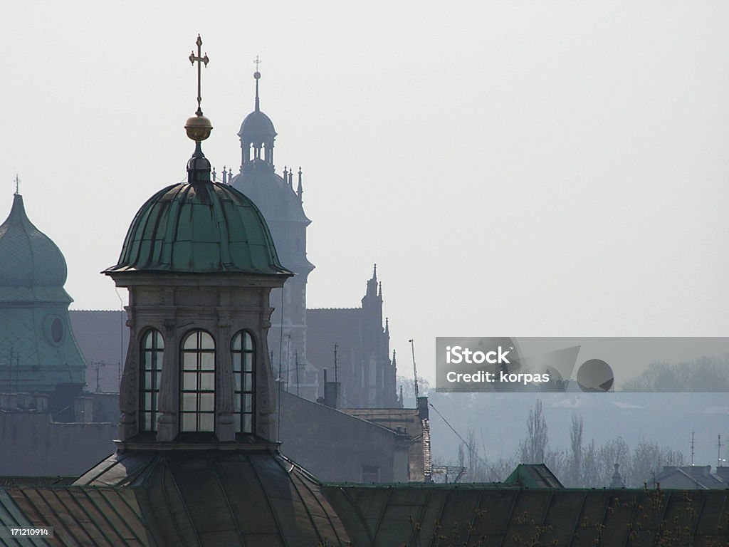 Cidade-Cracow - Foto de stock de Campanário - Torre royalty-free
