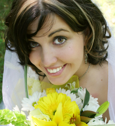 Beautiful wedding bouquet in the bride's hands. Wedding day.