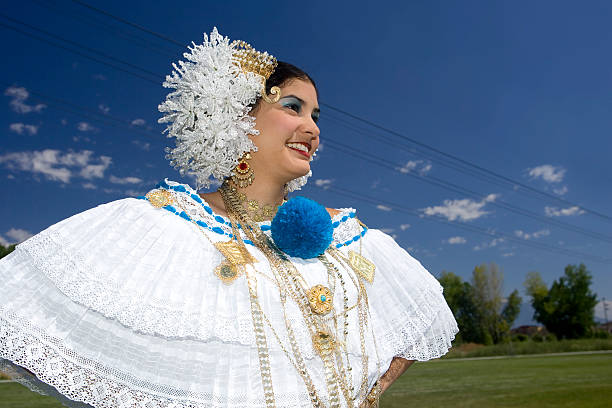 Ornate Latin Dancer A beautiful young latino woman dressed in ornate traditional folk dress. skirt stock pictures, royalty-free photos & images