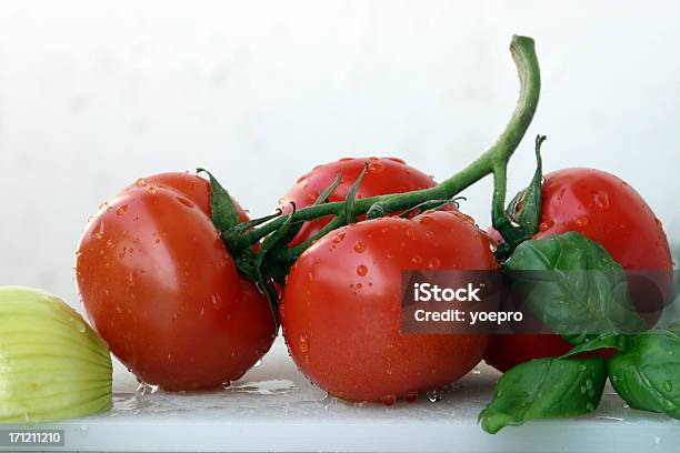 Red Tomato Soup Stock Photo - Download Image Now - Basil, Branch - Plant Part, Color Image