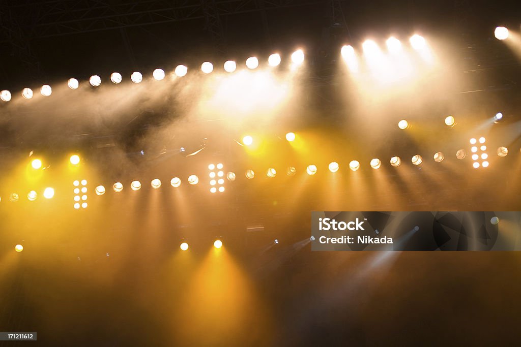 rock concert colorfull lights in a rock concert Stage - Performance Space Stock Photo