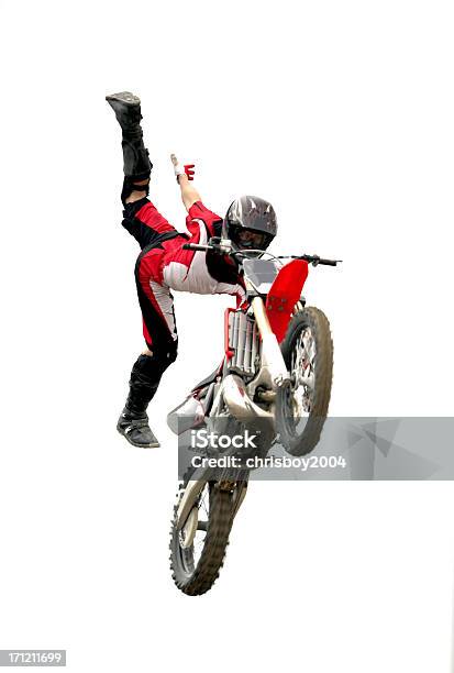 Motorrad Stunt Fahrer Stockfoto und mehr Bilder von Fahren - Fahren, Freisteller – Neutraler Hintergrund, Stunt