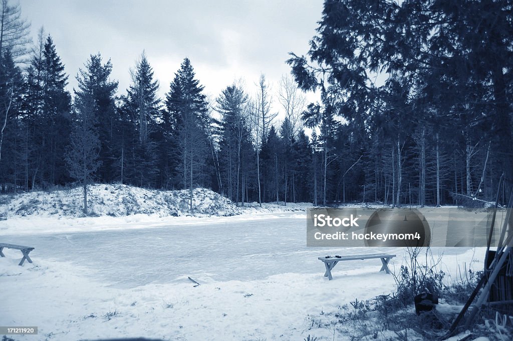 Ice Hockey Rink gefrorenen Teich - Lizenzfrei Bildhintergrund Stock-Foto