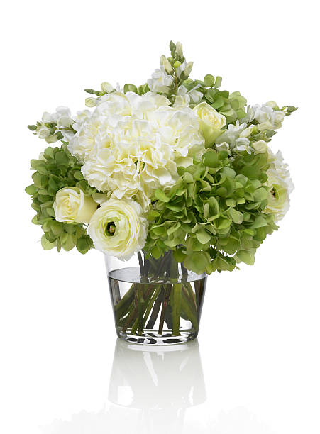 istock White rose, hydrangea and snapdragon bouquet on white background 171212233