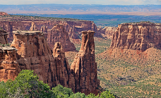 Redrock canyons, mesas and columns comprise the Colorado National Monument near Grand Junction