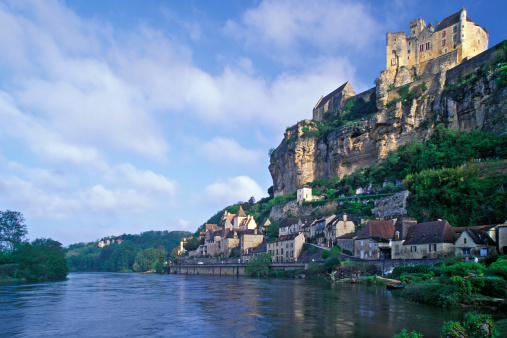 View of the medieval village Frias, in the region of \