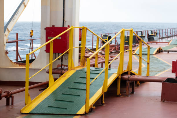 istock Catwalk on the deck of a bulk carrier ship 1712203517