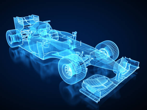 istock open-wheel single-seater car Car X-ray / Blueprint - with clipping path 171220444