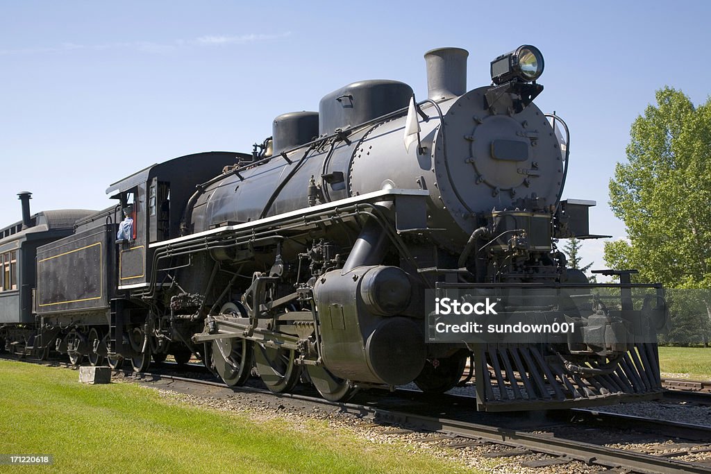 Locomotiva a vapor - Foto de stock de Antigo royalty-free