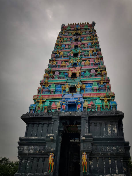 istock Colorful temple with a cloudy sky in the background 1712207006