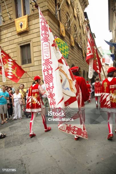 Siena Contrades Parade Stock Photo - Download Image Now - Adult, Antique, Cultures