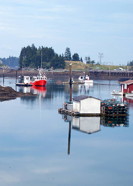 istock Deer Island Barge and Boats Reflection 171221362